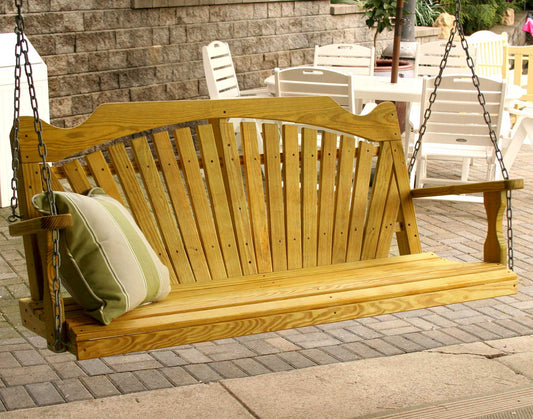 Creekvine Designs Treated Pine Fanback Porch Swing