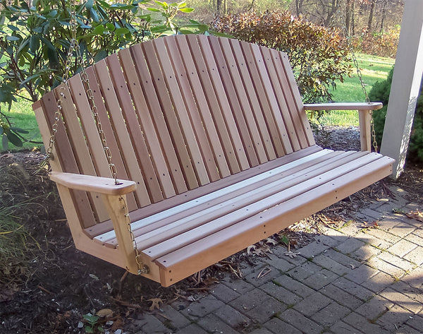 Creekvine Designs Cedar Mountaintop Fanback Porch Swing