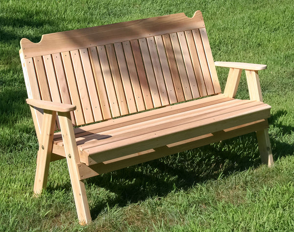 Creekvine Designs Red Cedar Straight Back English Garden Bench