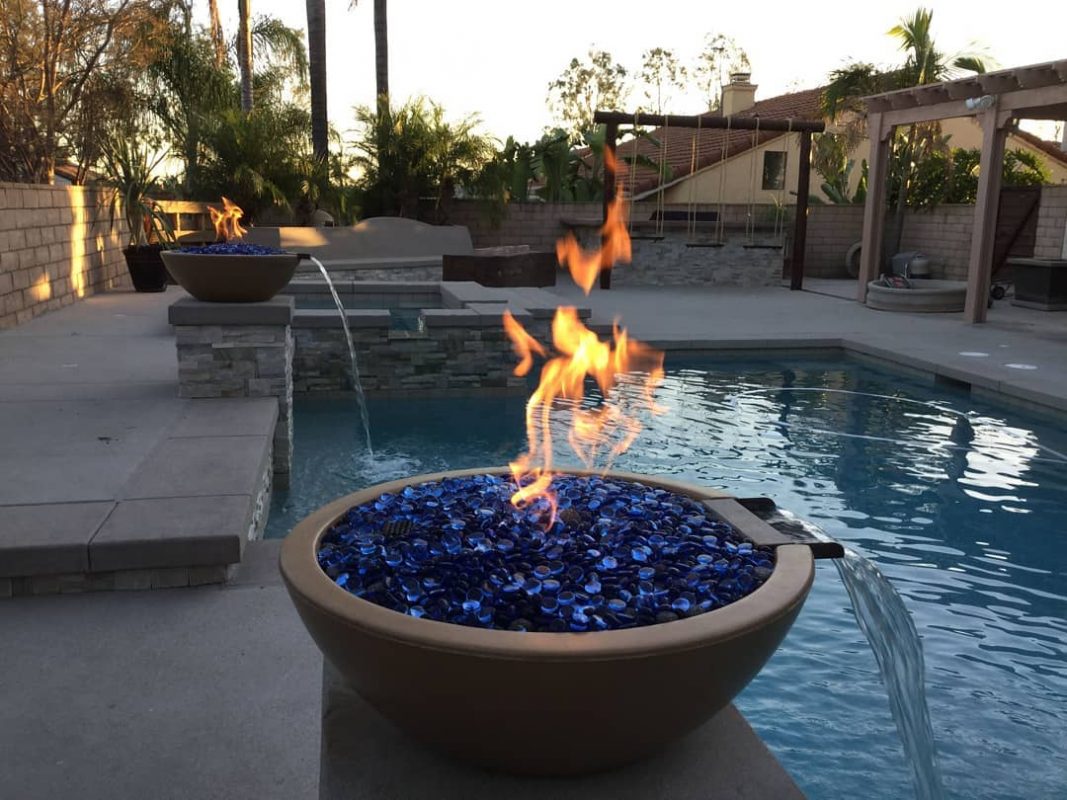 The Outdoor Plus 27" Sedona Fire & Water Bowl - Gfrc Concrete