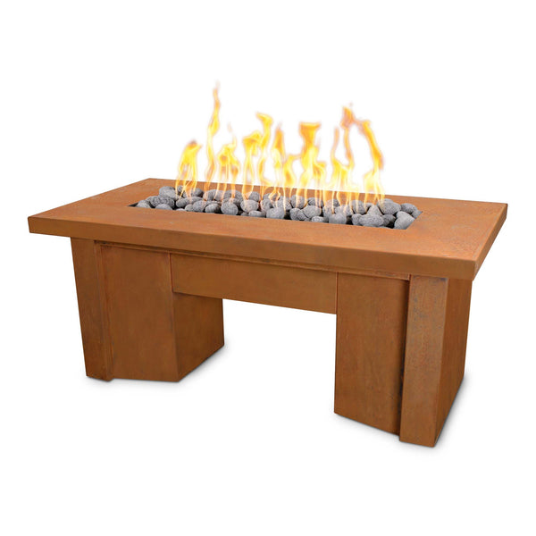 The Outdoor Plus Rectangular Alameda Fire Table - Corten Steel