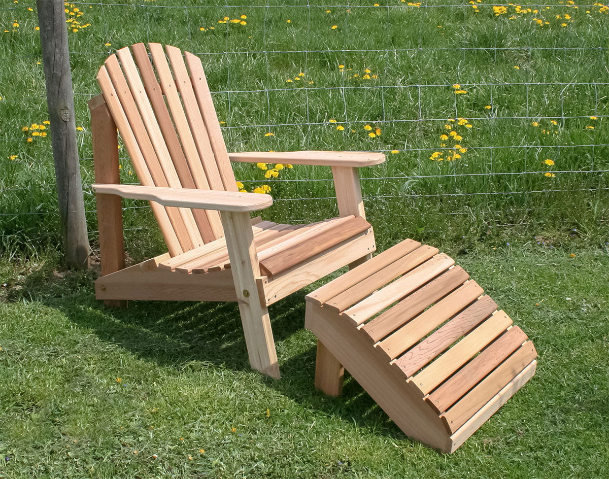 Creekvine Designs Cedar American Forest Adirondack Chair & Footrest Set