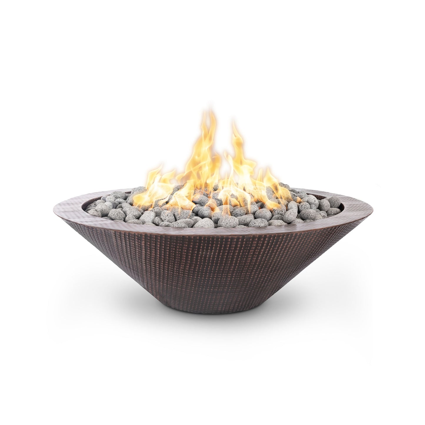 The Outdoor Plus 48″ Cazo Fire Pit - Narrow Ledge - Hammered Copper