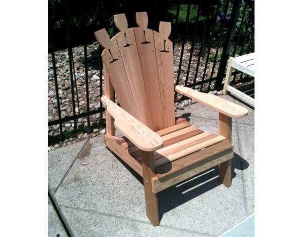 Creekvine Designs Cedar Wine Glass Adirondack Chair