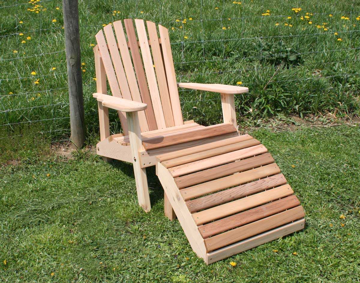 Creekvine Designs Cedar American Forest Adirondack Chair & Footrest Set