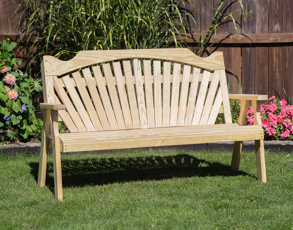 Creekvine Designs Treated Pine Fanback Garden Bench