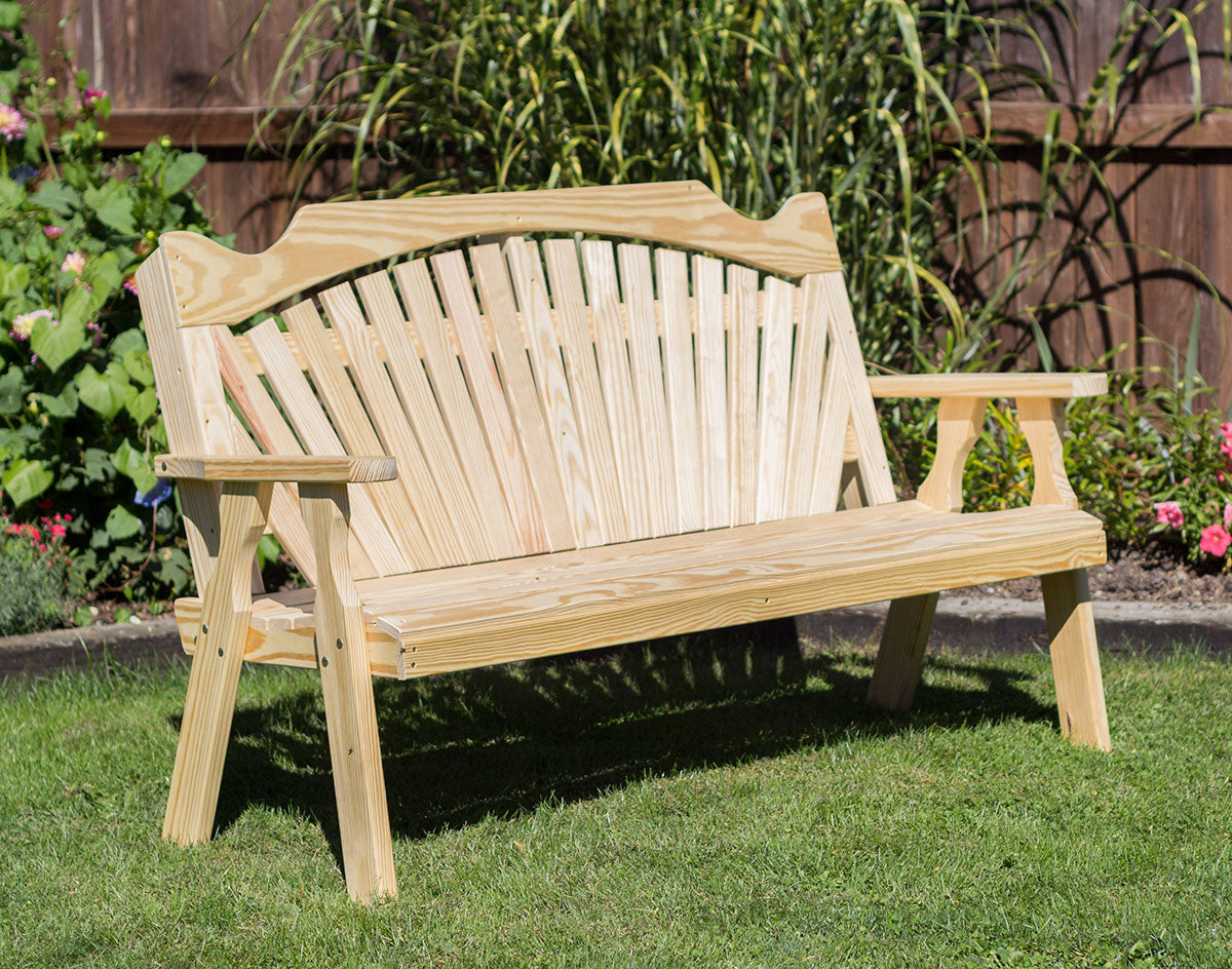 Creekvine Designs Treated Pine Fanback Garden Bench