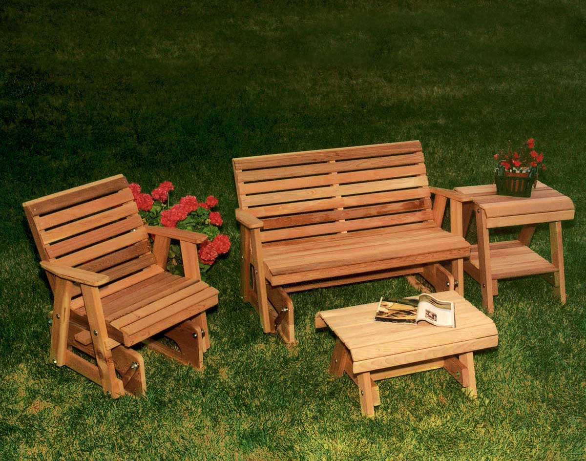 Creekvine Designs Cedar Classic Rocking Gliders & Tables Set