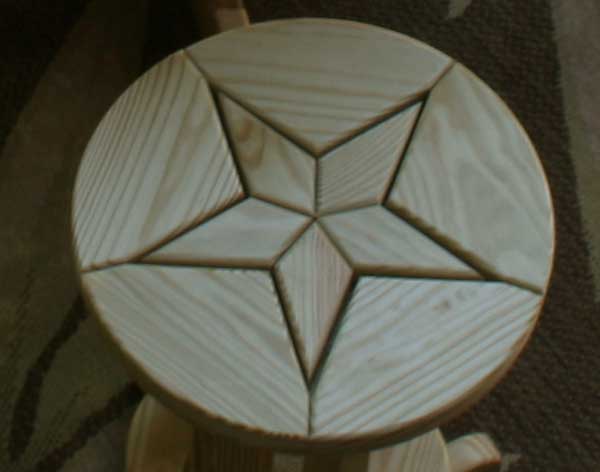 Creekvine Designs Treated Pine Star Design Pub Stool