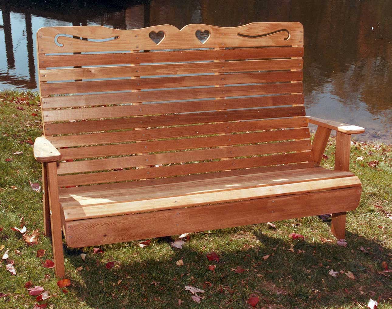 Creekvine Designs Cedar Royal Country Hearts Garden Bench
