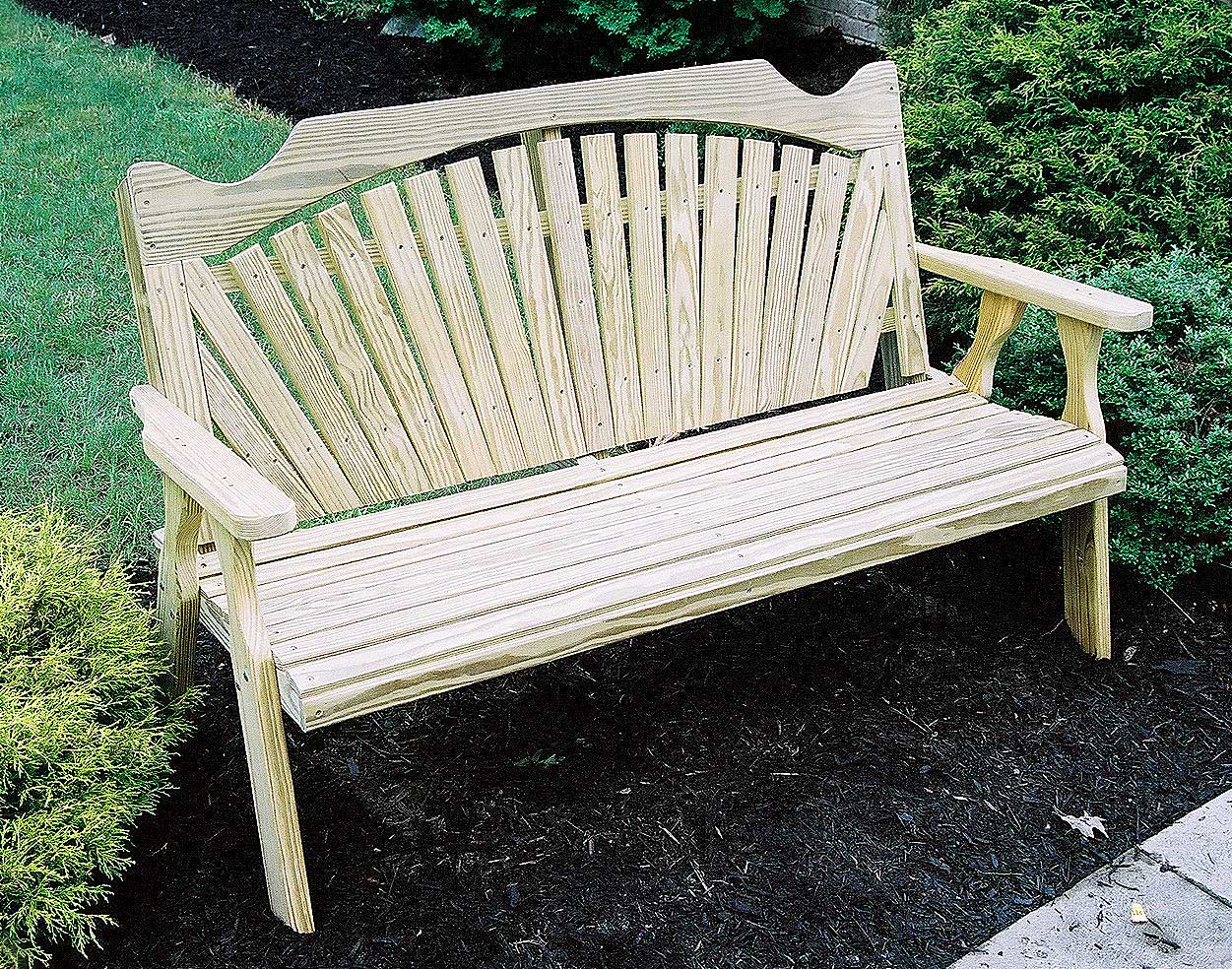 Creekvine Designs Treated Pine Fanback Garden Bench