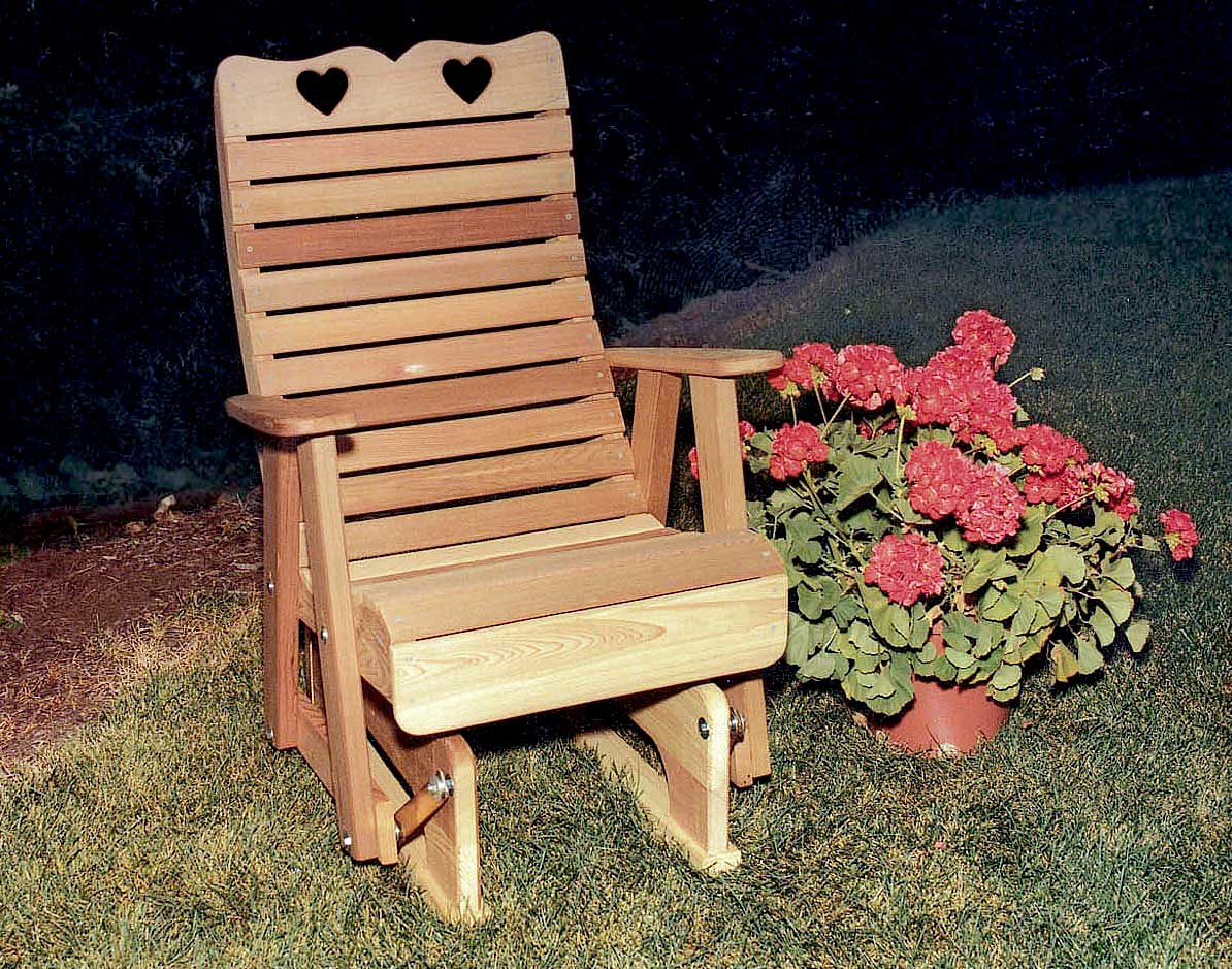 Creekvine Designs Cedar Royal Country Hearts Glider Chair