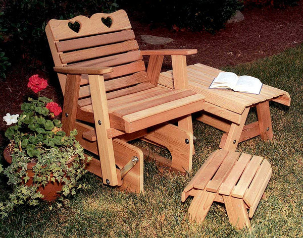 Creekvine Designs Cedar Country Hearts Rocking Glider Chair