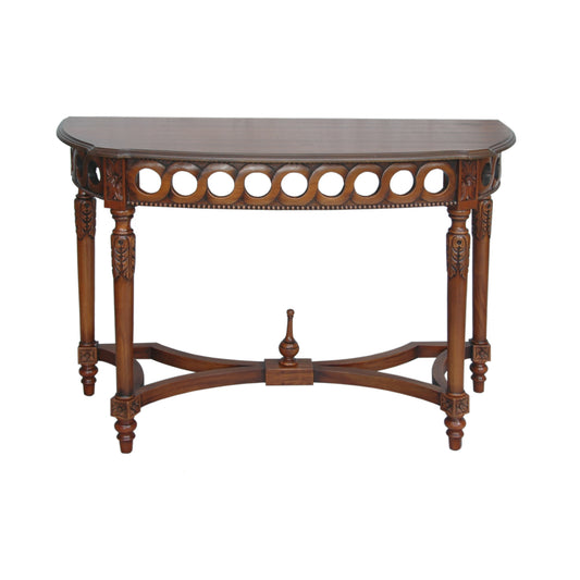 Anderson Teak Neoclassical Demilune Console Table