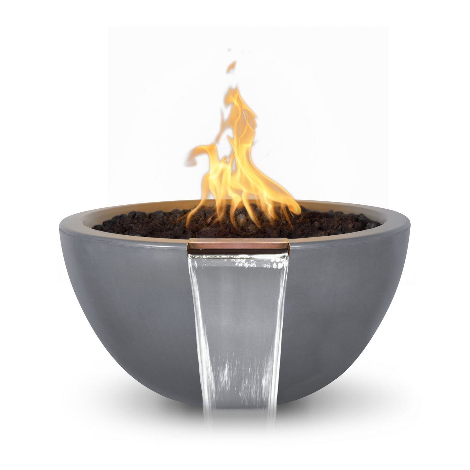 The Outdoor Plus 38" Concrete Luna Gfrc Fire & Water Bowl