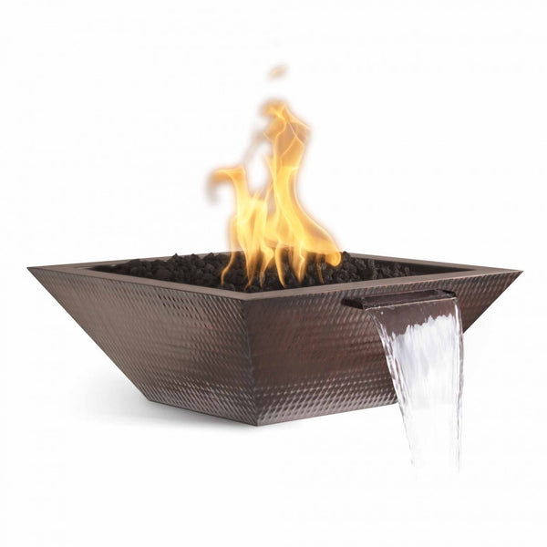 The Outdoor Plus Metal Maya Fire & Water Bowl - Hammered Patina Copper