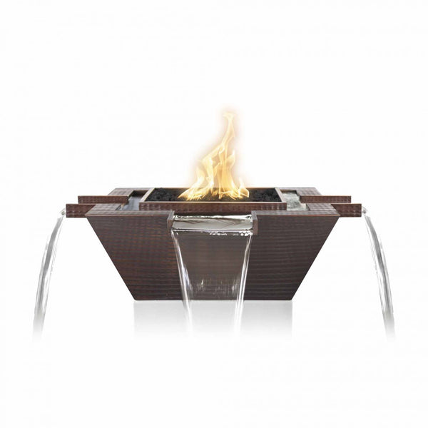 The Outdoor Plus Metal Maya Fire & Water Bowl - Copper 4-way Spill