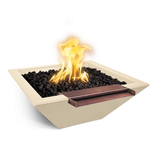 The Outdoor Plus 36 Maya Fire & Water Bowl Wide Spill Gfrc Concrete