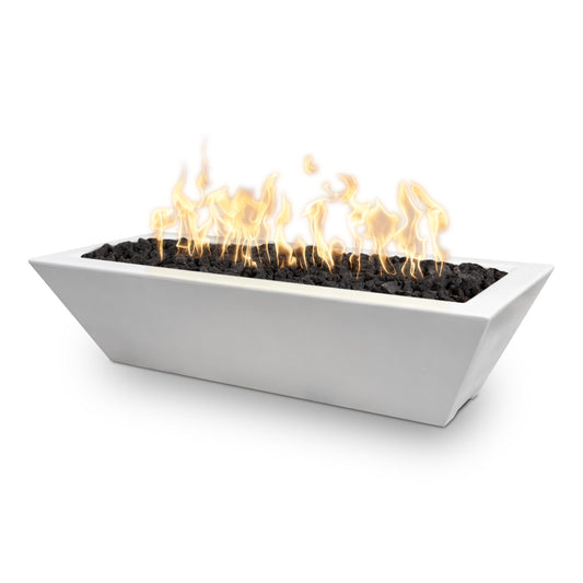 The Outdoor Plus Rectangular Linear Maya Fire Bowl - Powder Coated Metal