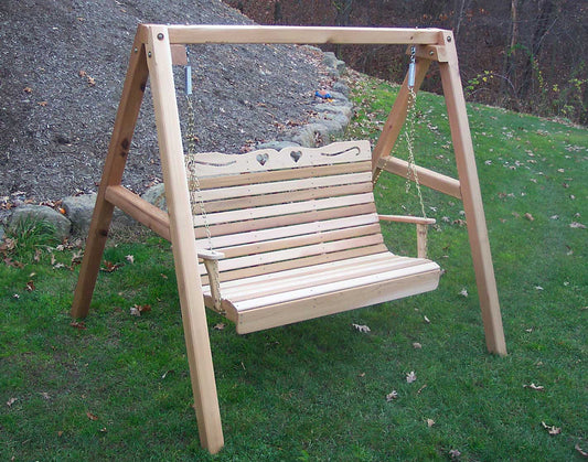 Creekvine Designs Cedar Royal Country Hearts Porch Swing w/Stand