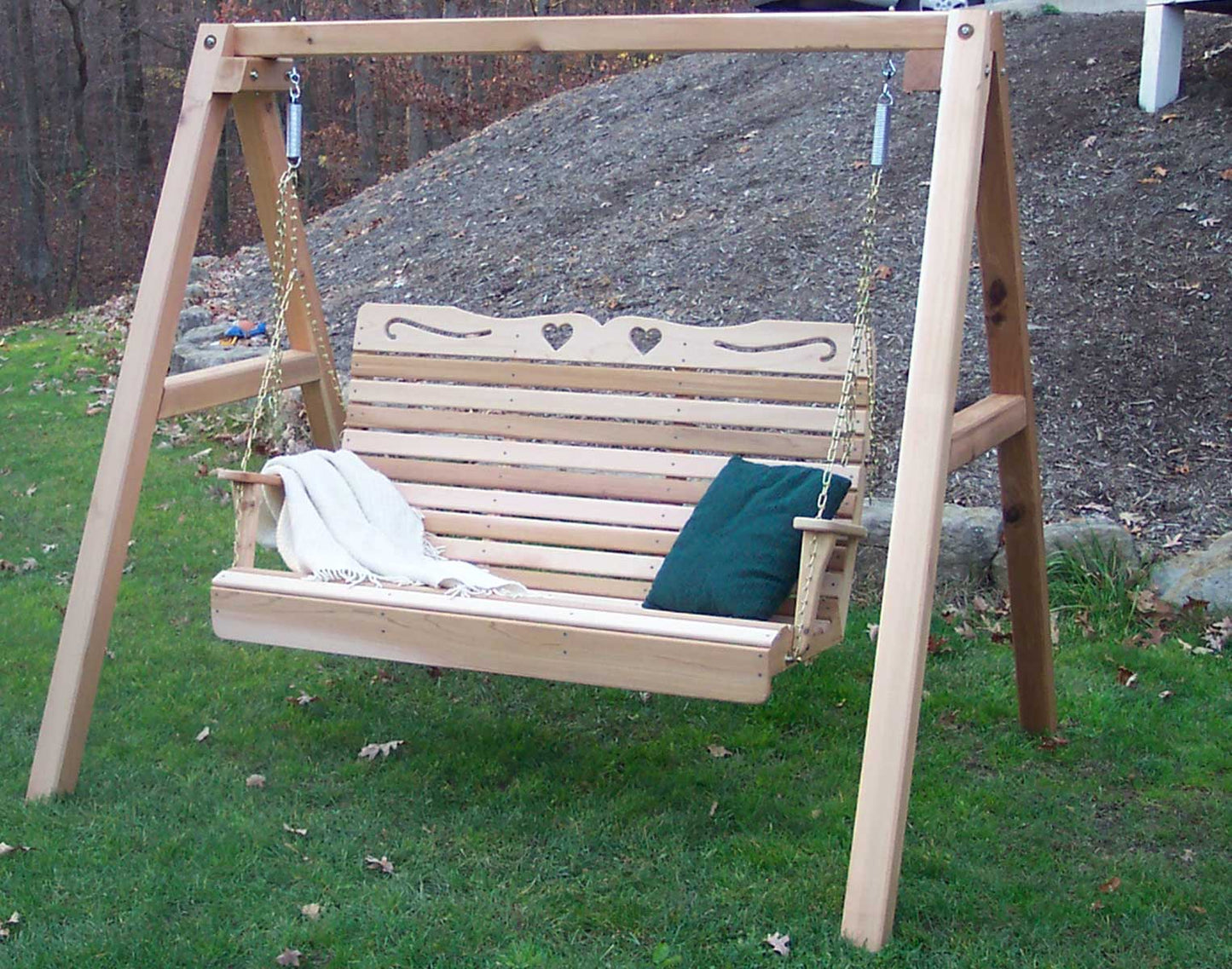 Creekvine Designs Cedar Royal Country Hearts Porch Swing w/Stand