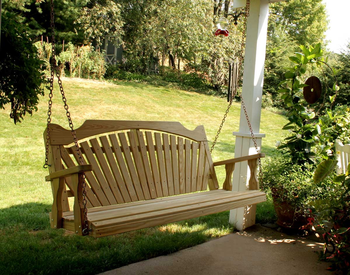 Creekvine Designs Treated Pine Fanback Porch Swing