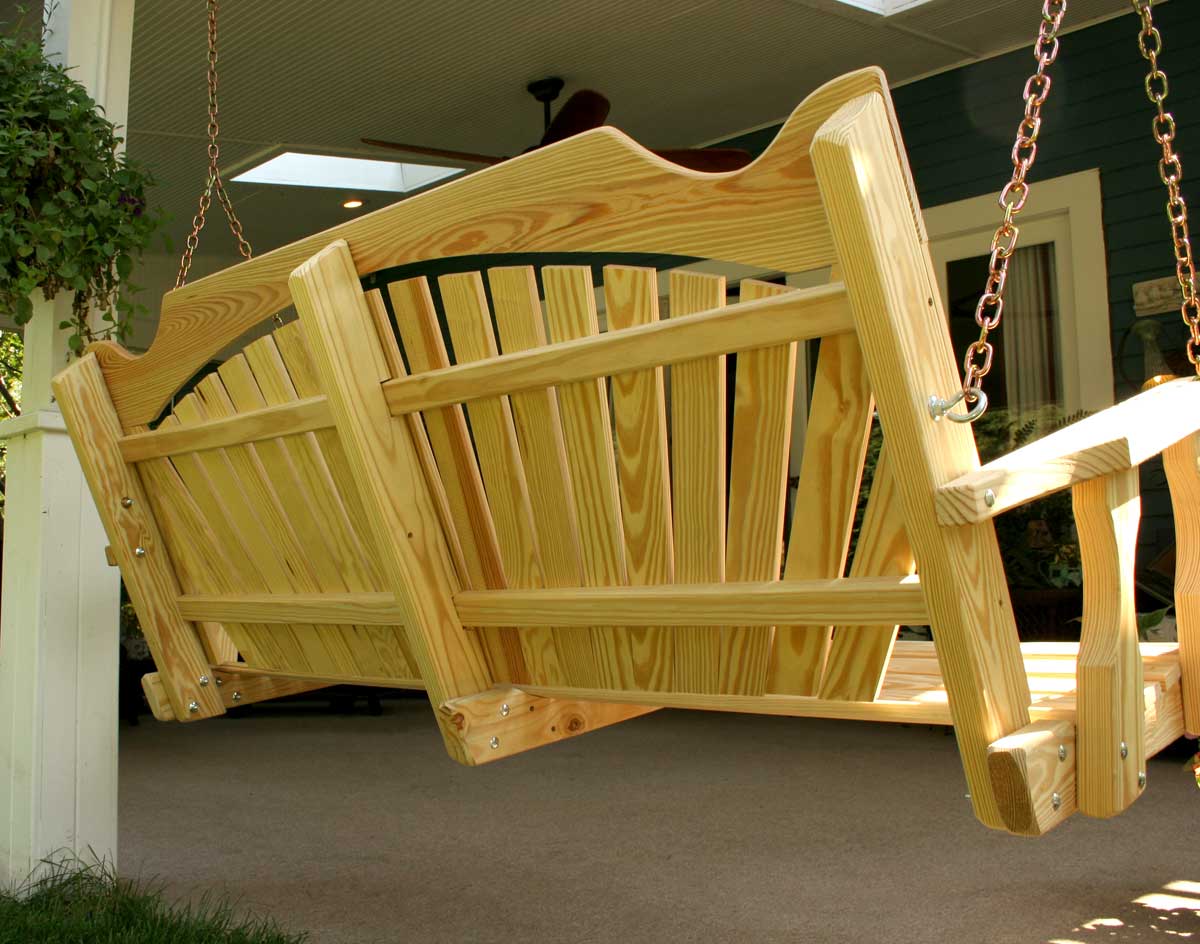 Creekvine Designs Treated Pine Fanback Porch Swing