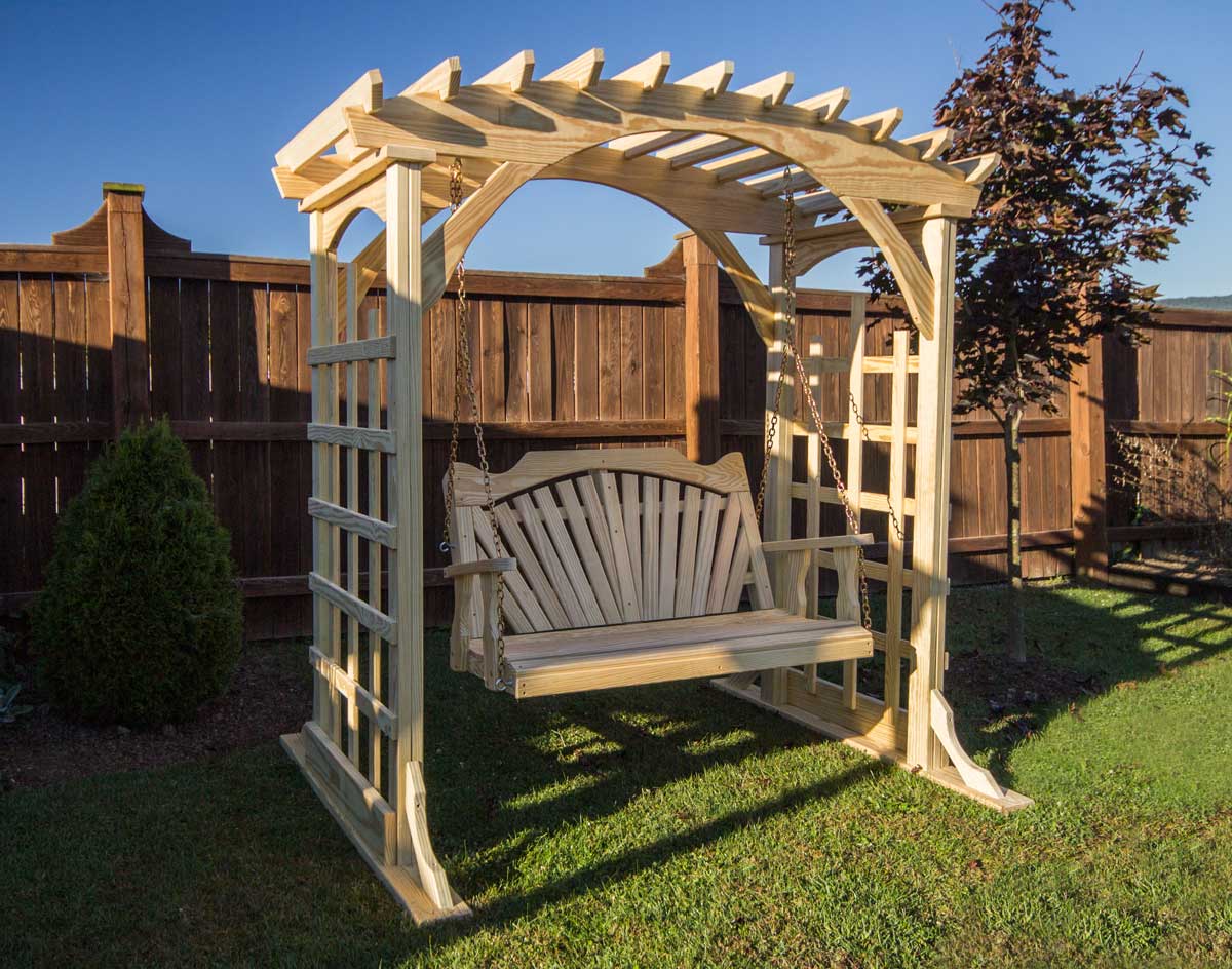 Creekvine Designs Treated Pine Fanback Porch Swing