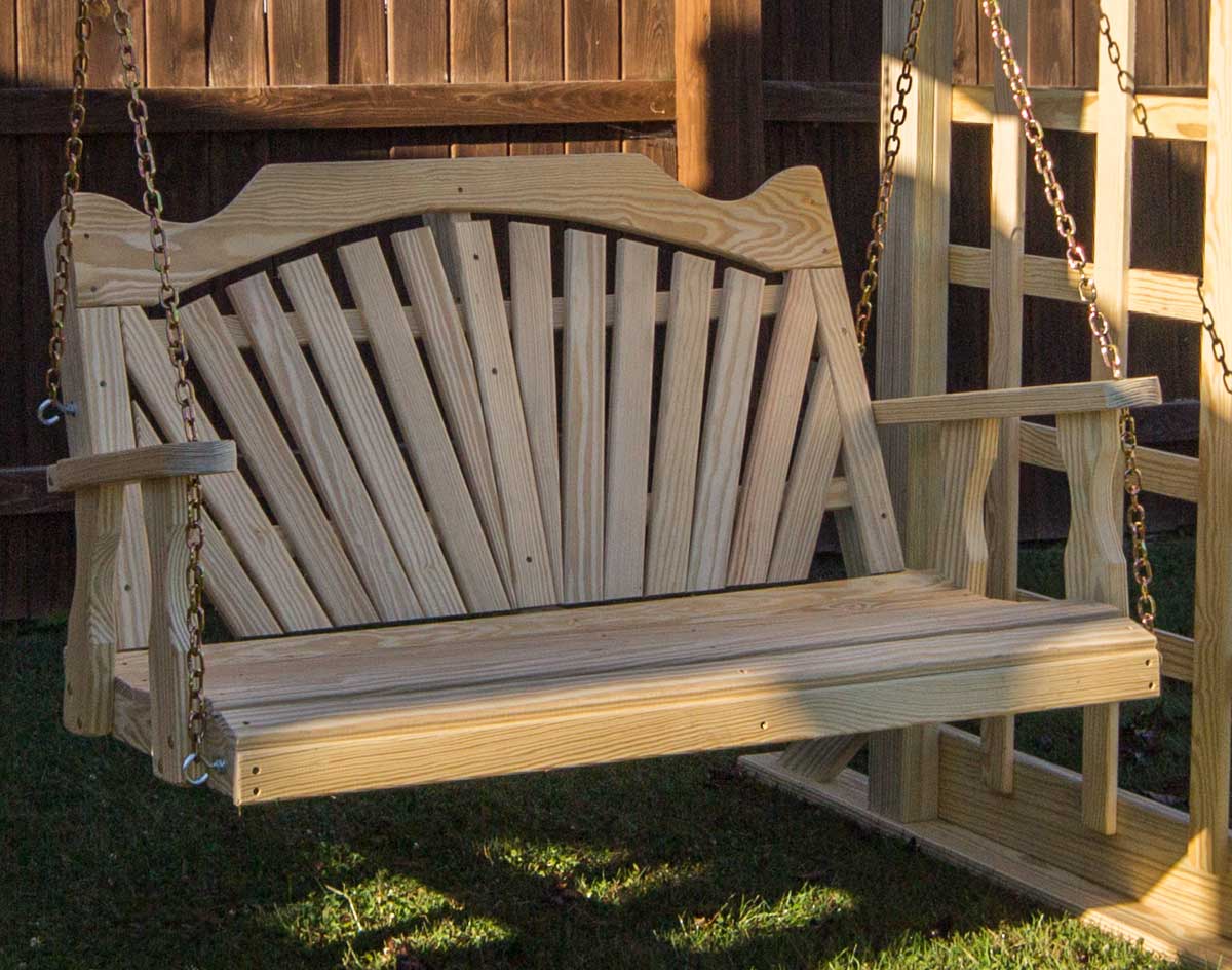 Creekvine Designs Treated Pine Fanback Porch Swing