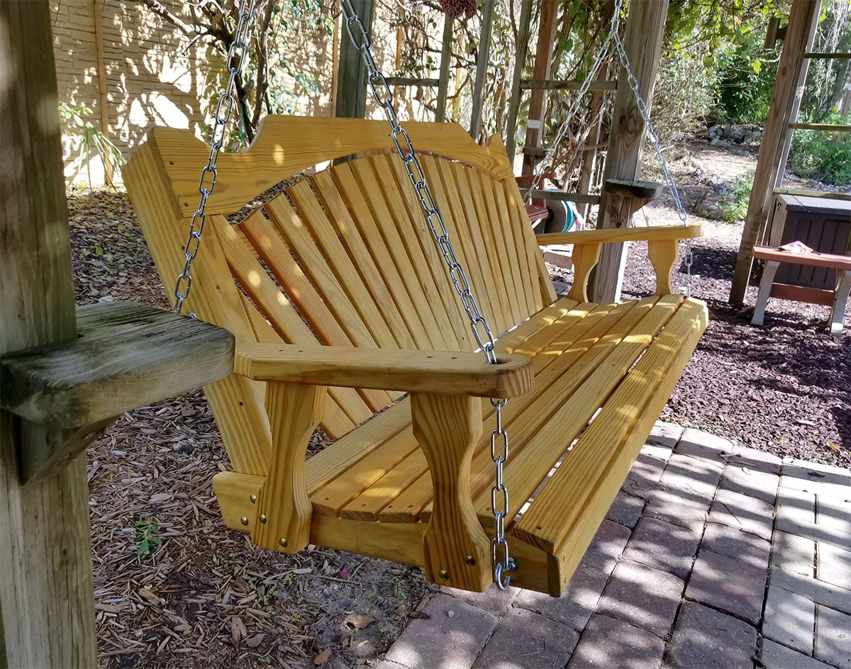 Creekvine Designs Treated Pine Fanback Porch Swing