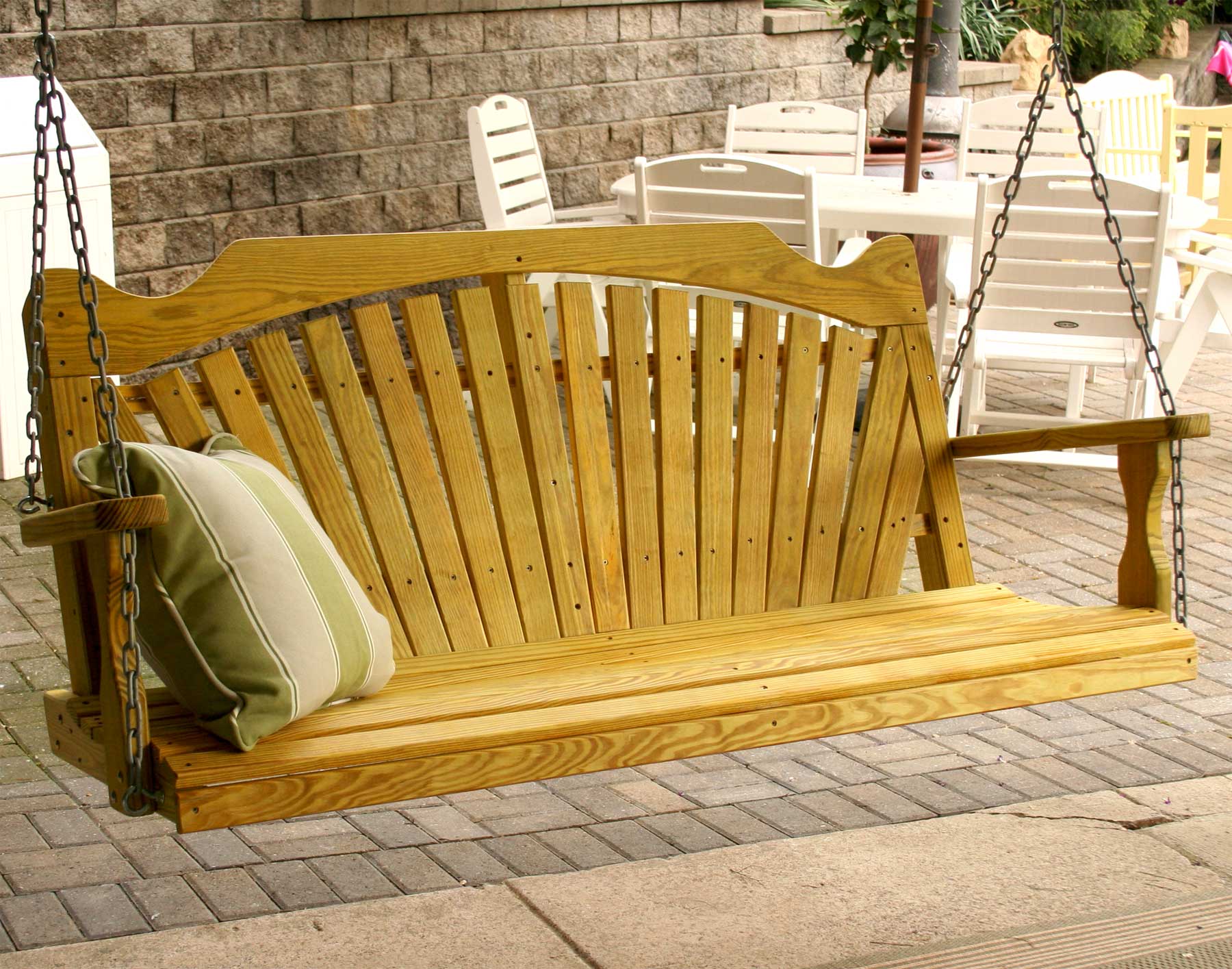 Creekvine Designs Treated Pine Fanback Porch Swing