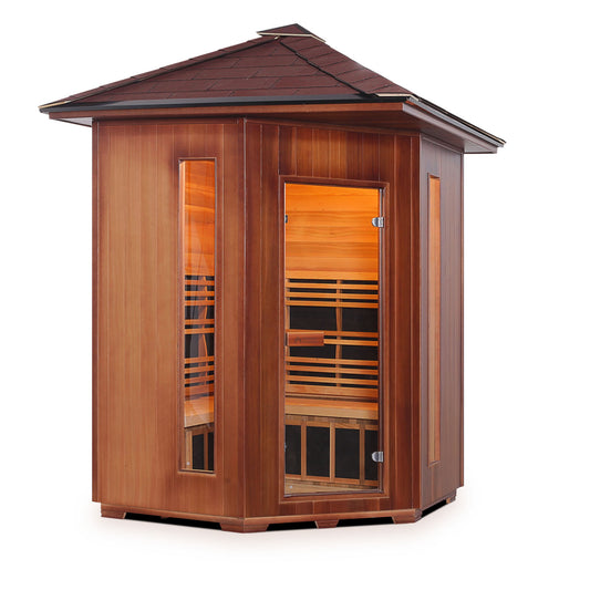 Enlighten Outdoor Full Spectrum Infrared Sauna RUSTIC - 4C