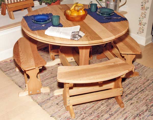 Creekvine Designs Cedar Round Trestle Dining Set