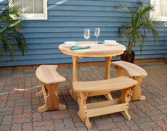 Creekvine Designs Cedar Round Trestle Dining Set