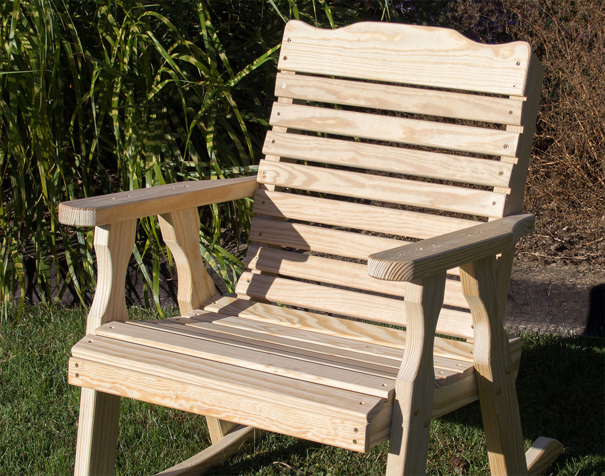 Creekvine Designs Treated Pine Crossback Rocking Chair