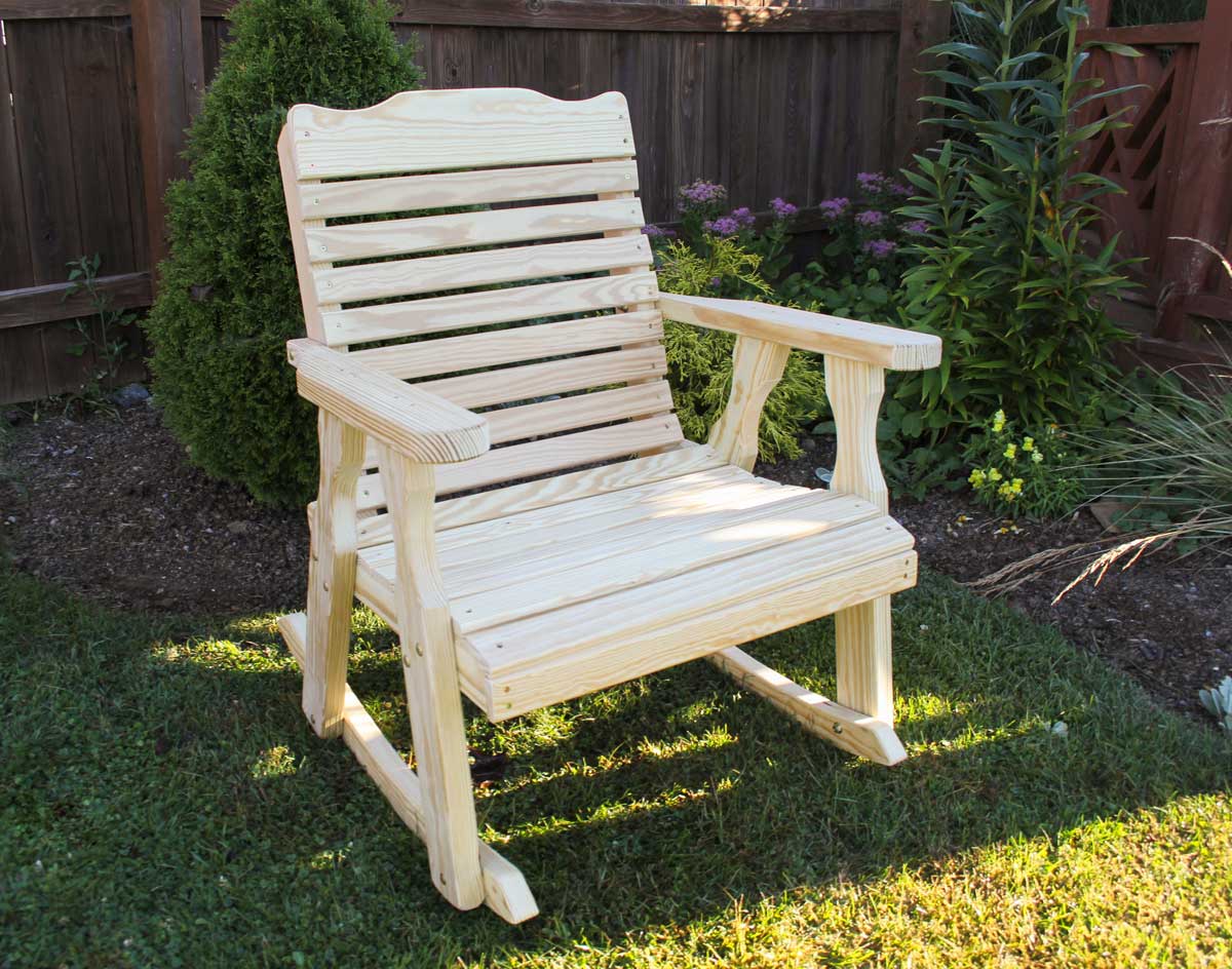 Creekvine Designs Treated Pine Crossback Rocking Chair