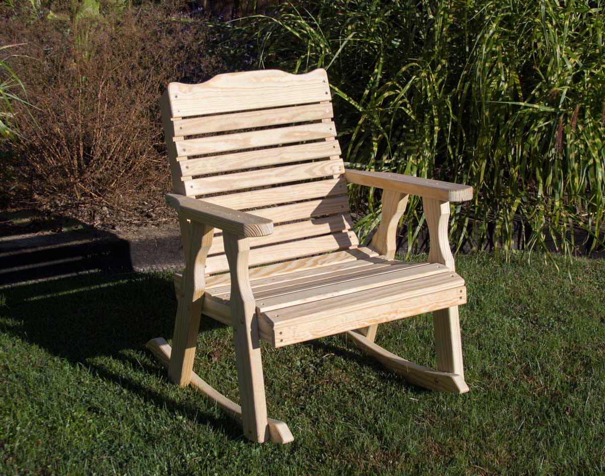 Creekvine Designs Treated Pine Crossback Rocking Chair