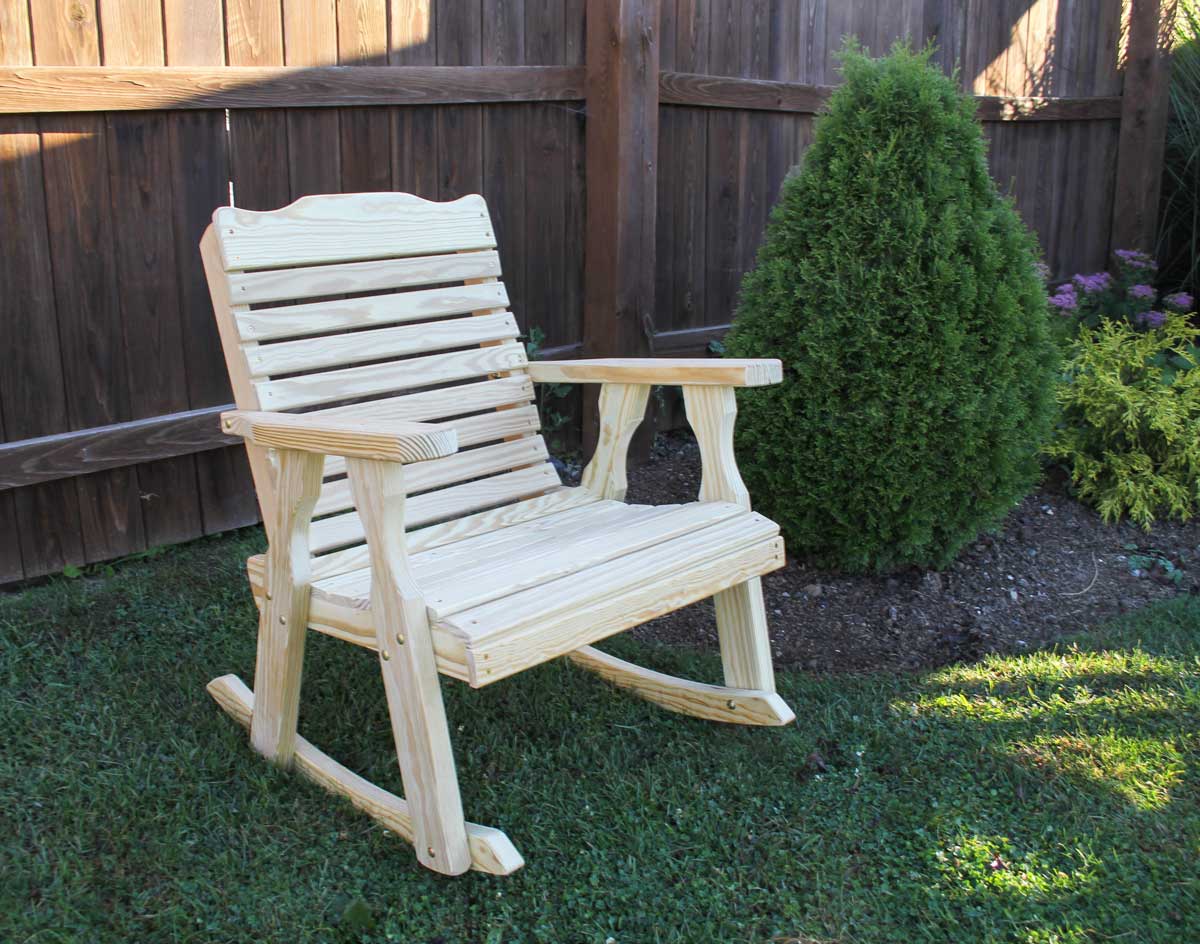 Creekvine Designs Treated Pine Crossback Rocking Chair