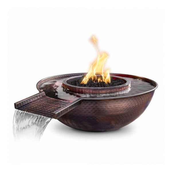 The Outdoor Plus Metal Sedona Fire & Water Bowl Copper Gravity Spill