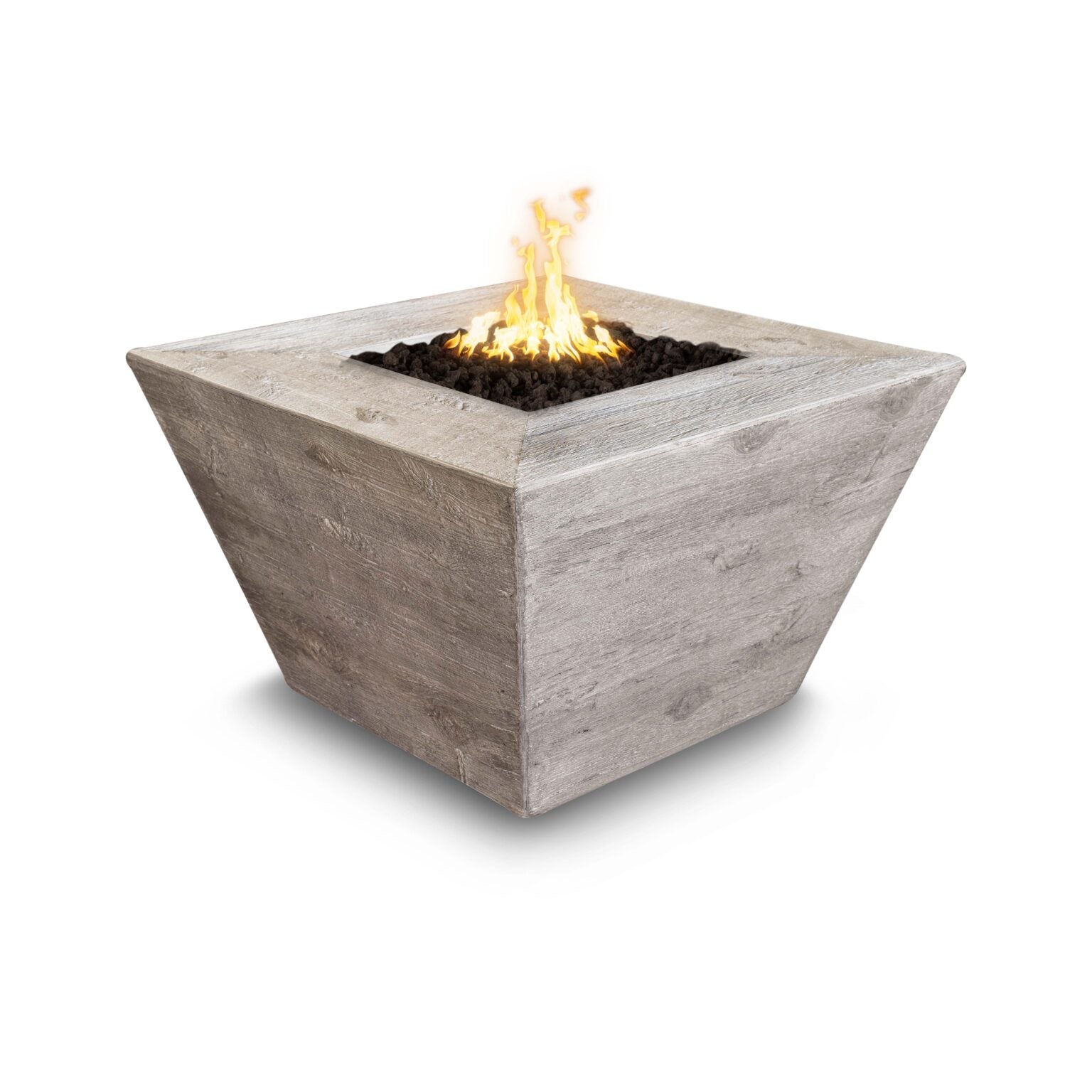 The Outdoor Plus 36"(16"-Tall) Square Plymouth Wood Grain Fire Pit