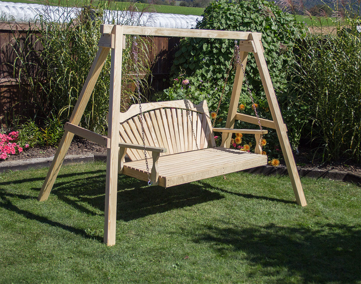 Creekvine Designs Treated Pine Fanback Swingbed