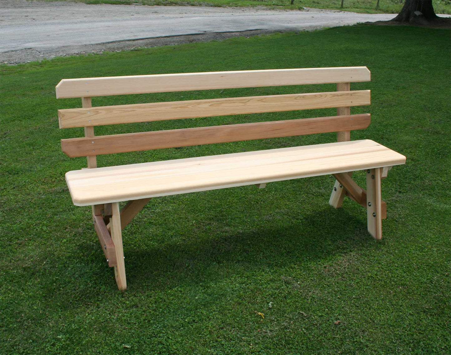 Creekvine Designs 27" Cedar Backyard Bash Cross Legged Picnic Table w/Backed Benches