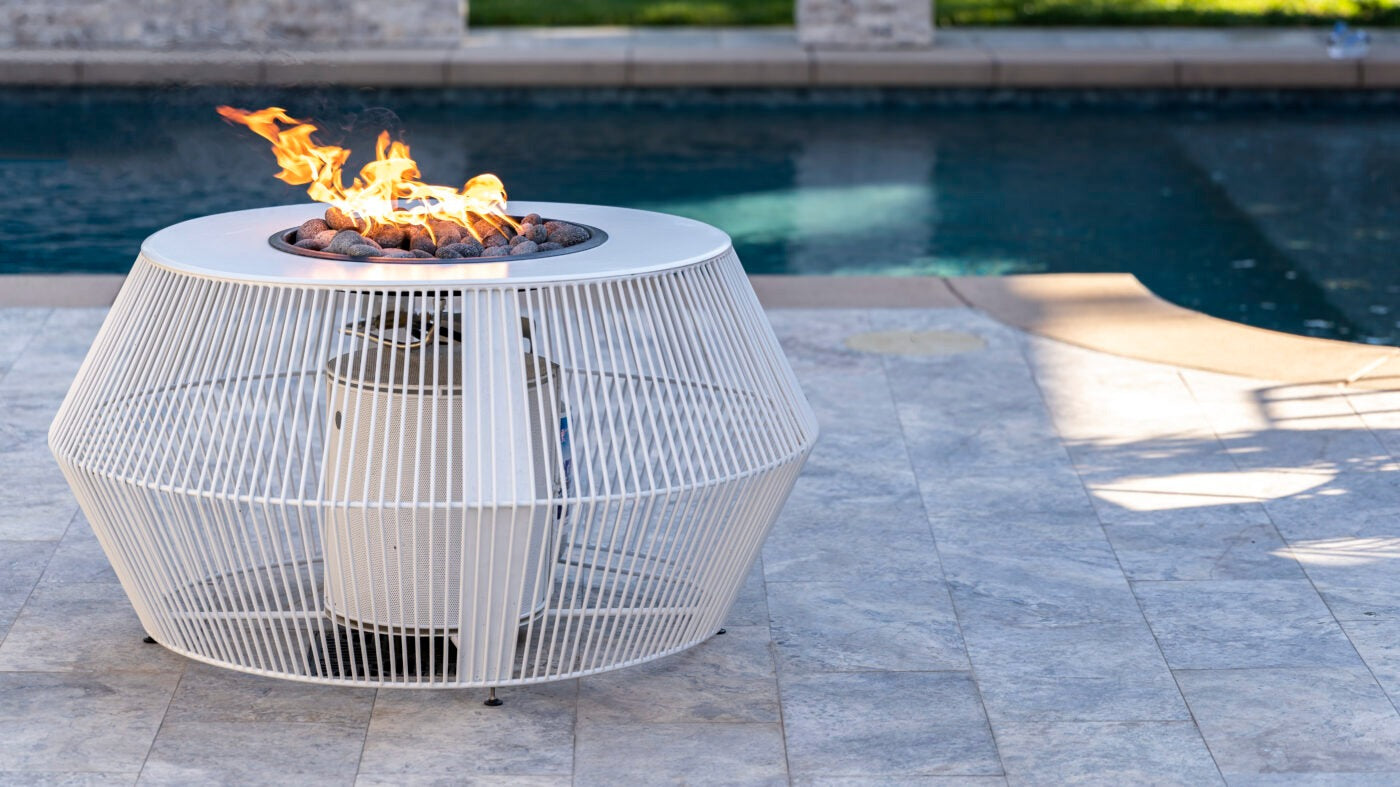 The Outdoor Plus Round Cesto Fire Pit - Black & White Collection