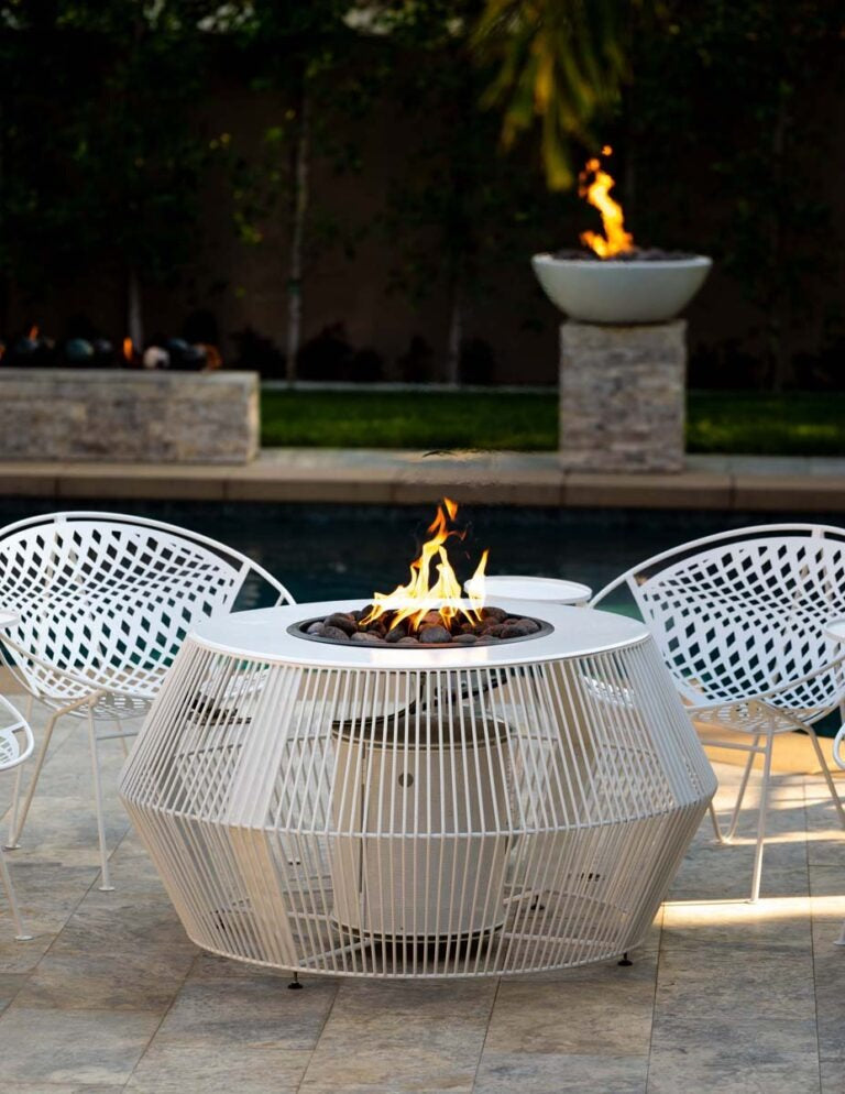 The Outdoor Plus Round Cesto Fire Pit - Black & White Collection